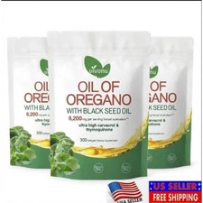 3 Pack 6200mg Oregano Black Seed Oil Softgels...