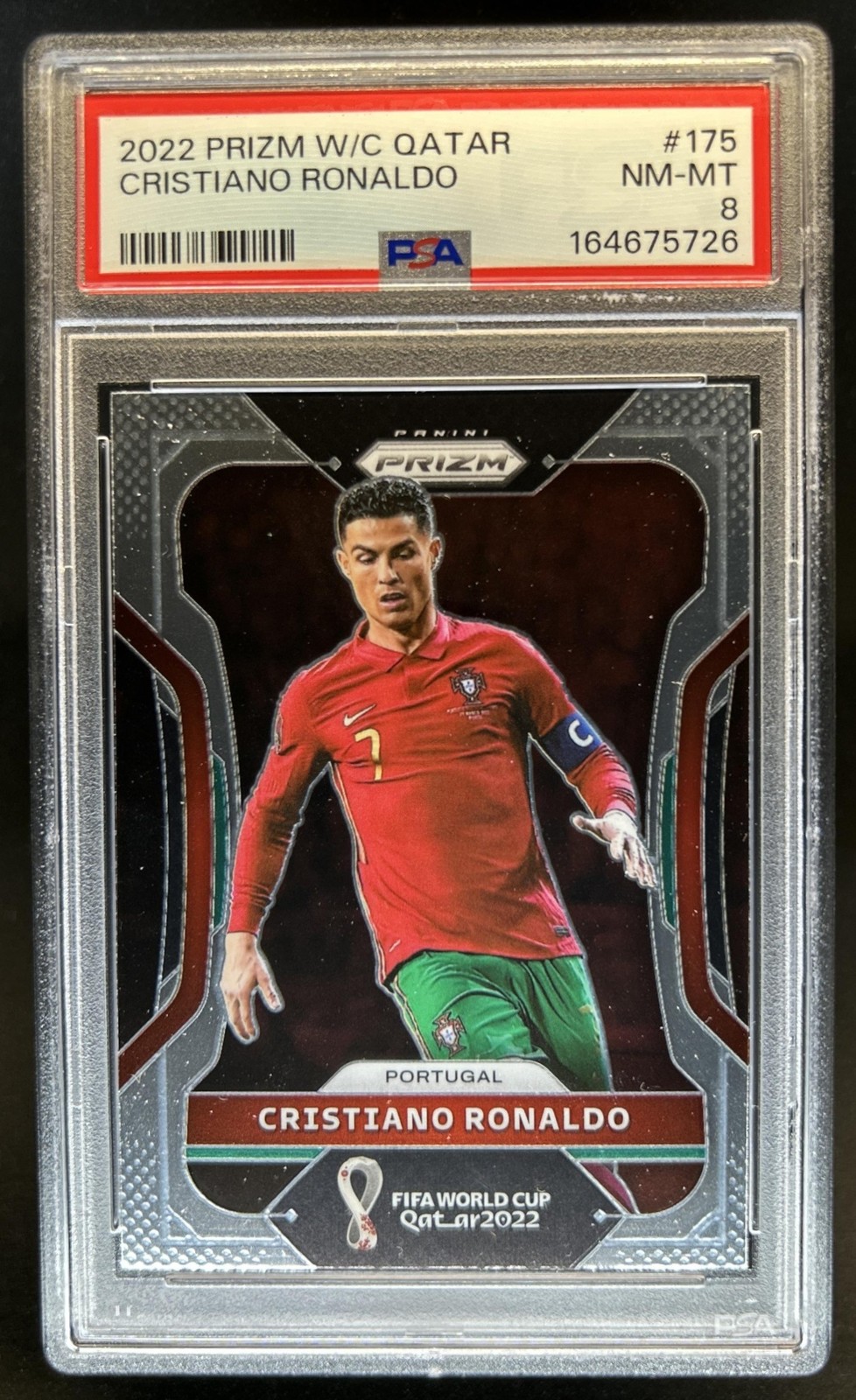 2022-23 Panini Prizm World Cup Cristiano Ronaldo #175 Portugal PSA 8