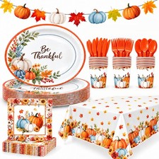 152pcs Thanksgiving Party Supplies Disposable Paper Plates And Napkins