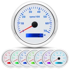 Tachometer Boat Marine 7000 RPM Gauge 85mm 3-3/8 7 Color for Car AUTO Truck 9...