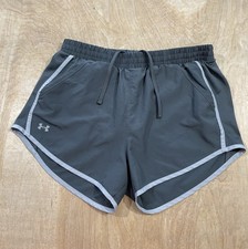 Under Armour Womens Athletic Running Shorts Gray HeatGear Loose Fit Sz Small