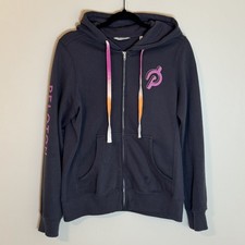 PELOTON Ultimate Full Zip Fleece Hoodie Women's Size M Dark Gray Logo