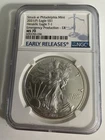 2021 (P) $1 Silver American Eagle Heraldic T-1  Emergency issue NGC MS70