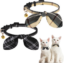 Cat Collar Breakaway with Bowtie and Bells, 2 Pack Cute Kitten Collars