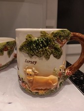 3 Large Cups, Decorative,  Jersey.