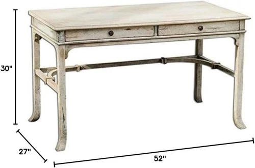 Stylish Bridgely Aged Writing Desk in Elegant White Finish - Picture 3 of 6