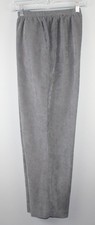ALFRED DUNNER Women's Gray Pull-on Corduroy Dress Pants SZ 12 Elastic Waist