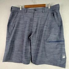 Huk Fishing Cargo Shorts Mens 2XL Blue Lightweight Outdoor Hiking Gorpcore