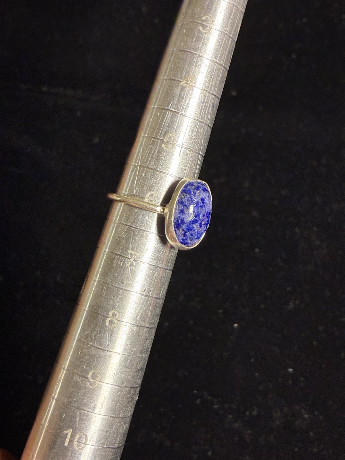 Midnight Sky Lapis Lazuli Statement Ring Size 6 - image 1