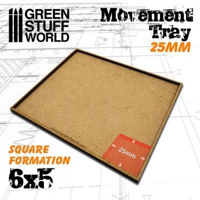 Green Stuff World MDF Regimentsbases 25mm 6x5 Square Formation Movement Tray