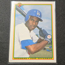 Jose Offerman Bowman 1990 los angeles dodgers 92 rookie base set card. rookie card picture