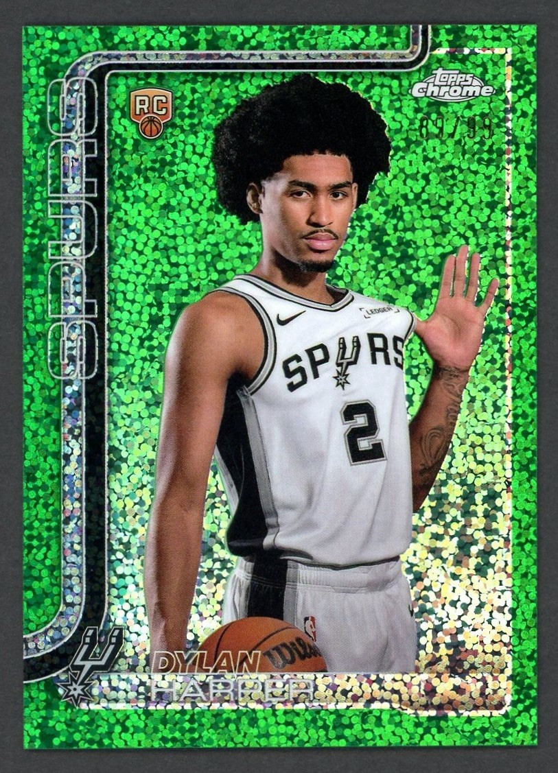 2025 Topps Chrome Image Variation Green Speckle Refractor Dylan Harper RC /99