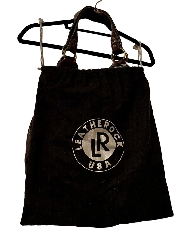 Leatherock EE. UU. Bolso de Mano Hobo Bolso con Tachuelas de Cuero Marrón Sin Forro + Bolso para el Polvo Foto 3 de 4