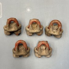 Lot of 5 Genuine Crosby 1/2” Red U-Bolt Wire Rope Cable Clips USA