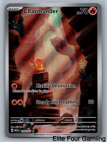 Charmander 168/165 Illustration Rare 151 Pokemon Holo Near Mint - Afbeelding 1 van 2