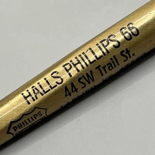 VTG Ballpoint Pen HALLS PHILLIPS 66 Larned KS Kansas Gas Station