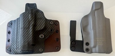 BlackPoint OWB Kydex Leather & Carbon fiber Holster plus a Kydex IWB. 