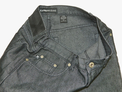 Women's Flare Jeans Express USA Made Stretch Denim Tag 7/8 measured size 28x31