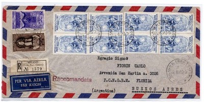 Leonardo da Vinci Lire 60 two quarters on envelope