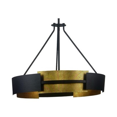 Progress Lighting Lowery 5-Light Black/Distressed Gold Luxe Pendant Light New