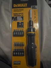 New Tough DeWalt MAX-FIT TELESCOPING SCREWDRIVER 10 PC Multi-Bit Set #DWHT68001