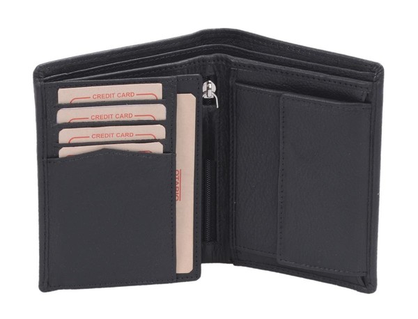 HerrenböRse Herren GeldböRse Leder Brieftasche KombiböRse Otario, Schwarz-image