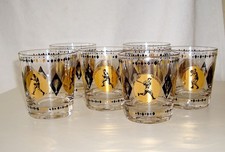 Set of 6 MCM Cera Sports 6oz Rocks Glasses Boxing Football Basketball Baseball