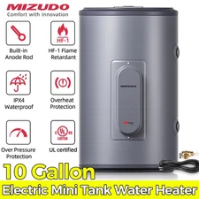 Electric Mini Tank Water Heater 10 Gal for household & RV Compact Storage Tank