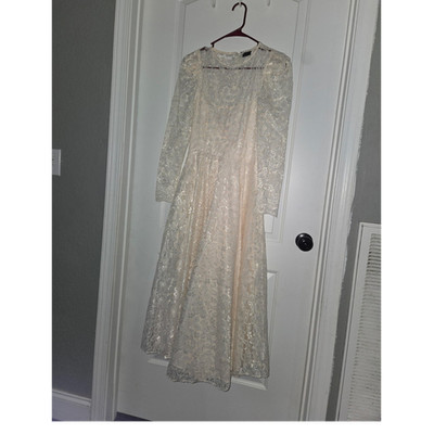 Vintage Cachet by Bari Protas Ivory Lace Dress Circle Skirt Wedding Romantic