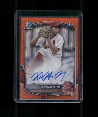 2025 Bowman Chrome Chen-Wei Lin #CPA-CL Orange Wave Refractor Auto /25