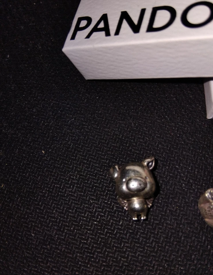 Pandora charm originali lotto gatto maialino cuore best friends - Immagine 2 di 4