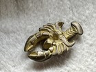 Vintage Brass Lobster Paperweight Crawfish Figurine Crustacean New England Decor — photo 2