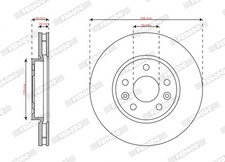 2 x FERODO DDF2952C Bremsscheibe für ALPINE,DACIA,NISSAN,RENAULT