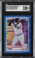2020 BOWMAN CHROME BLUE REFRACTOR 25/100 #BCP-51 EVERSON PEREIRA SGC 10 GM