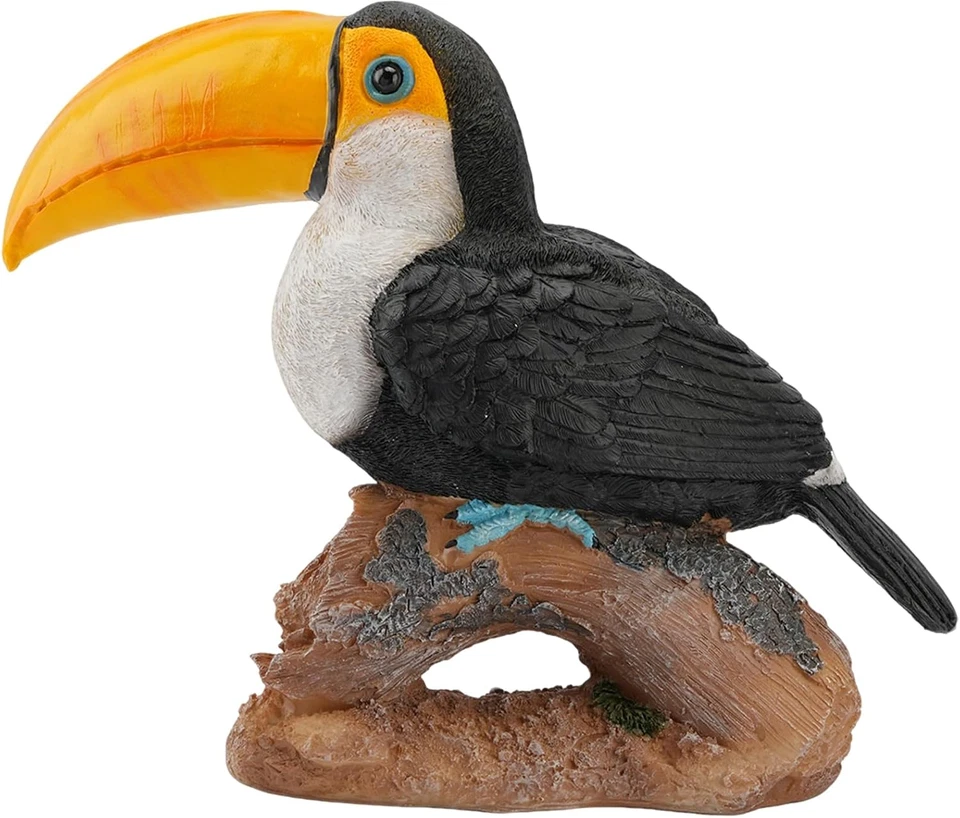 Toucan on Stump 花园雕像装饰可爱花床 11 英寸高生命 — 第 4/4 张图片