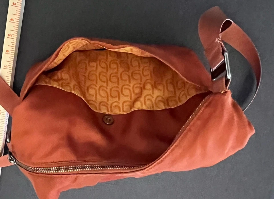 Baggallini Rust Orange Nylon Crossbody Travel Bag 11.5" x 4" Adjustable Strap - Image 4 of 4