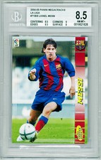 2004-05 PANINI MEGACRACKS LA LIGA 71 BIS LIONEL MESSI RC ROOKIE BGS 8.5 NM-MT+