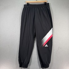 Adidas Windbreaker Pants Women Large Black Active Lightweight Aero Ready Comfort