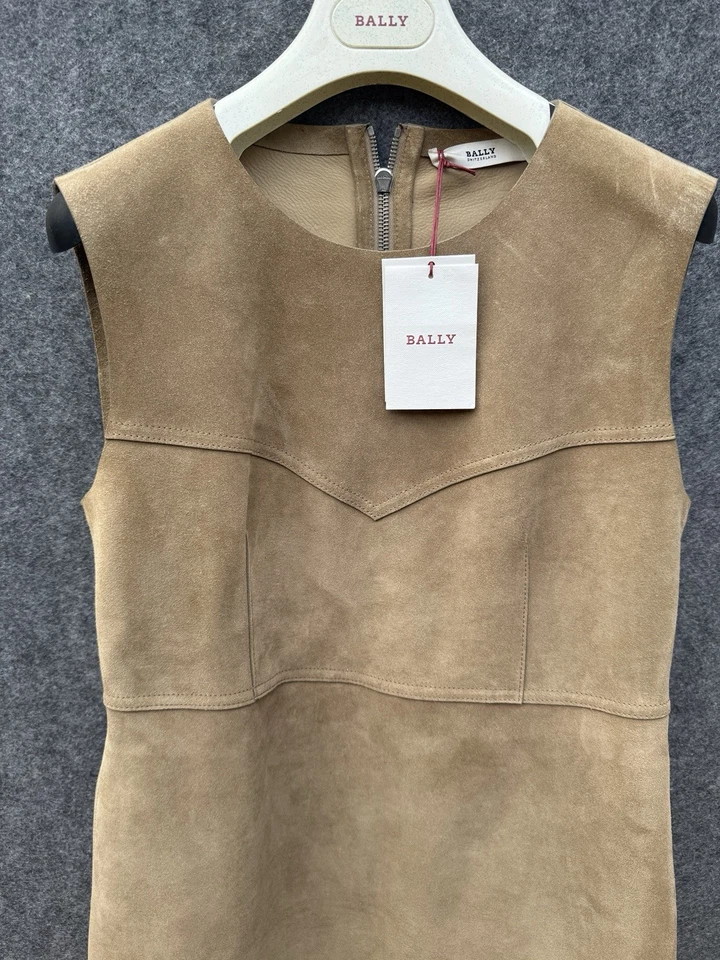 Vestido Bally Gamuza Piel de becerro Talla Pesada US8 UK12 Nuevo Con Etiquetas Foto 2 de 4