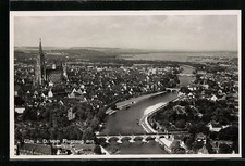 Cartolina Ulma a. D., veduta generale dall'aereo 