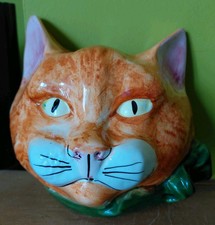 Babbacombe Pottery Ginger cat wall hanging  string holder