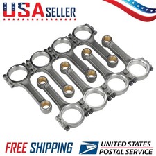 5140 Steel I-beam 5.7 Connecting Rods For Chevy Sbc 350 Floating Pin Set Of 8