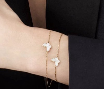 Van Cleef & Arpels Alhambra Clover 18k Yellow Gold Chain Bracelet 7in