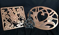 Vintage Trivet Lot of 3 Including A Wilton Cast Iron Lyre