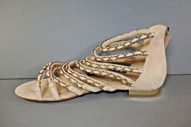 chanel sandals beige