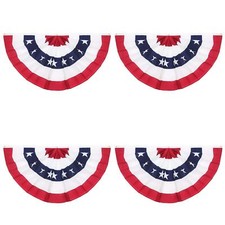 American Pleated Fan Flag3 X1.5 Ft USA Patriotic Flag Bunting Half Fan Banner...