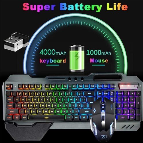 Wireless Gaming Backlit Rechargeable Keyboard and 7 Color Gaming Mouse 1259 - Picture 3 of 7