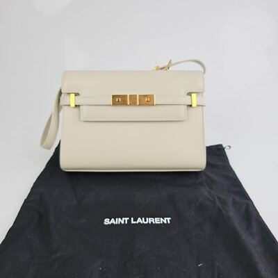 SAINT LAURENT Manhattan Box Small $3000 Blanc Vintage Leather