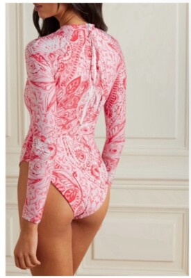 【MARA HOFFMAN】reese プリント swimsuit MARA HOFFMAN Reese Paisley-Print Paddle Suit in Pink | endource