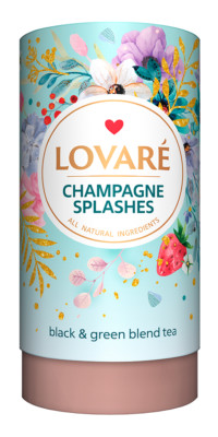 LOVARE CHAMPAGNE SPLASHES Loose Tea in a paper tube   80g + 15 Free Filter Bags